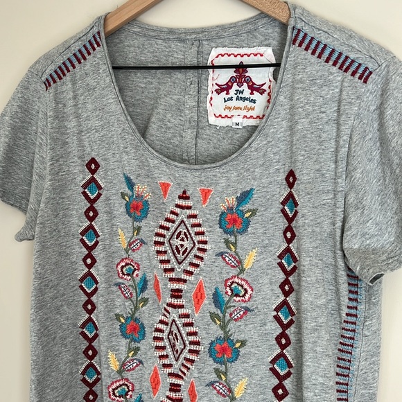 Johnny Was Embroidered Tee Tunic Size Medium - Picture 3 of 8